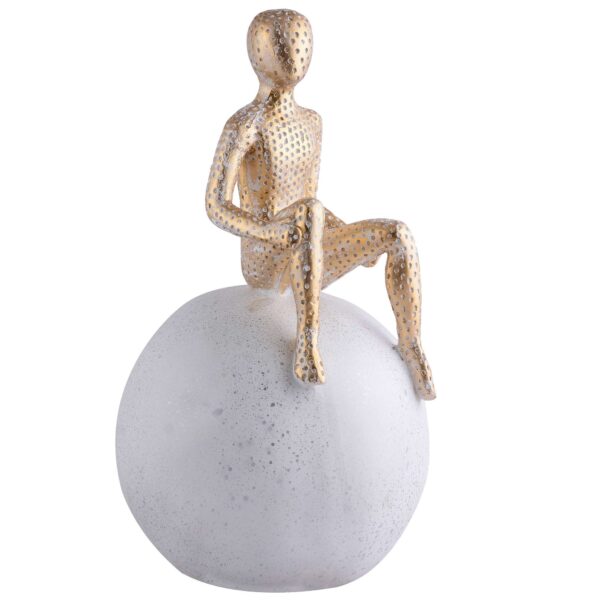 Men Sitting on Ball Showpiece for Home Decor Showpiece, Atlas Sculpture for Office Table D?cor multicolour - Image 3