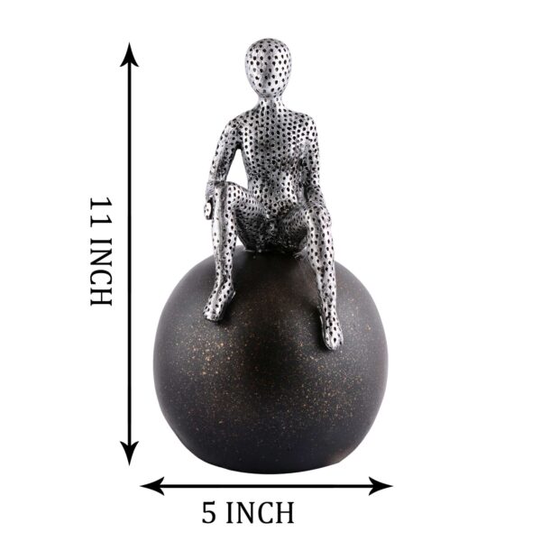Men Sitting on Ball Showpiece for Home Decor Showpiece, Atlas Sculpture for Office Table D?cor multicolour - Image 3