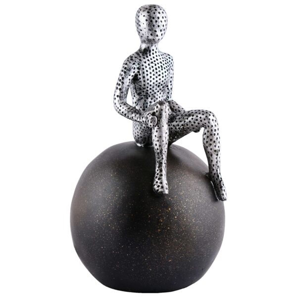Men Sitting on Ball Showpiece for Home Decor Showpiece, Atlas Sculpture for Office Table D?cor multicolour - Image 2